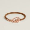 Hermes Etrier Bracelet Rose Gold Swift Calfskin and Metal Gold H100016FO37T2