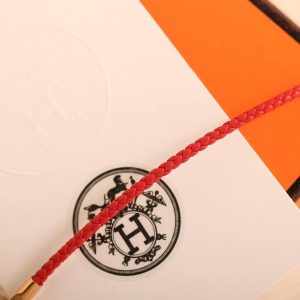 Hermes Etrier Bracelet Rose Gold Swift Calfskin and Metal H100016FOS3T2 - Image 5