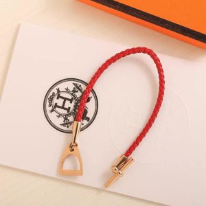 Hermes Etrier Bracelet Rose Gold Swift Calfskin and Metal H100016FOS3T2 - Image 4