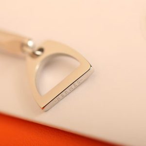 Hermes Etrier Bracelet Rose Gold Swift Calfskin and Metal Navy H100016FO7UT2 - Image 11