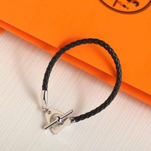 Hermes Etrier Bracelet Yellow Gold Swift Calfskin and Metal H100016F 89T2 - Image 15