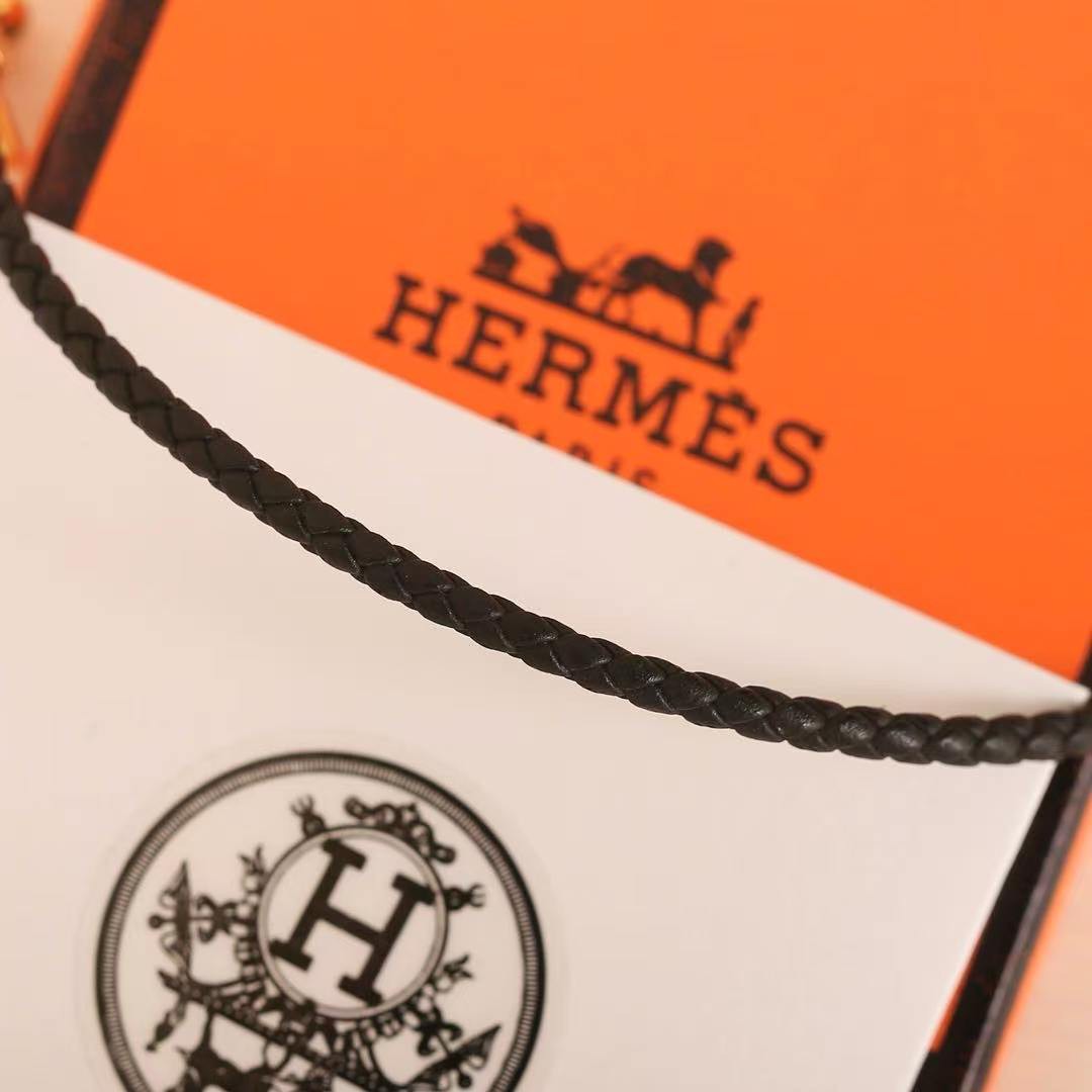 Hermes Etrier Bracelet Yellow Gold Swift Calfskin and Metal H100016F 89T2 - Image 9