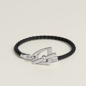 Alternative view of Hermes Etrier Bracelet Yellow Gold Swift Calfskin and Metal H100016F 89T2