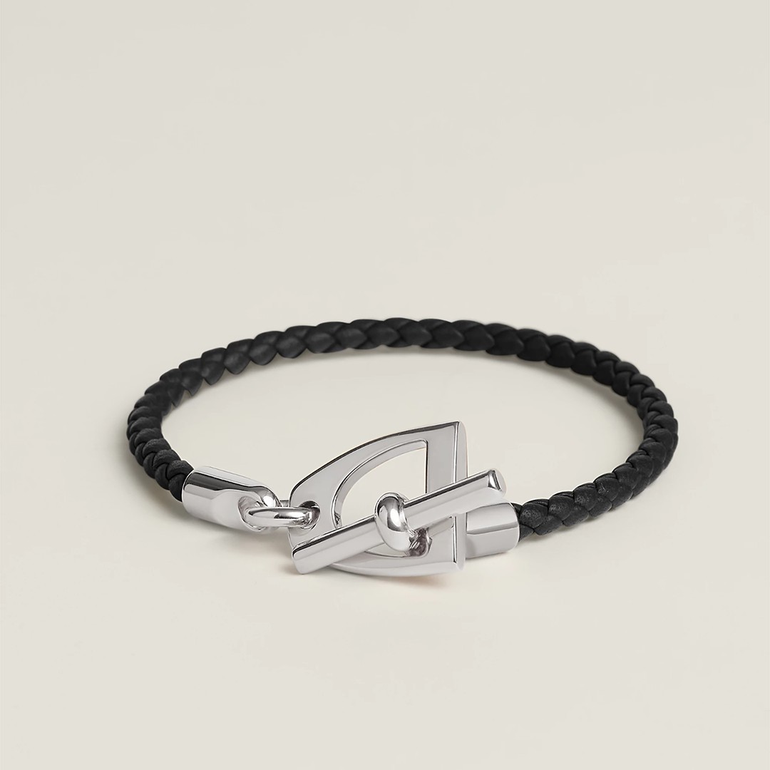 Hermes Etrier Bracelet Yellow Gold Swift Calfskin and Metal H100016F 89T2 - Image 2