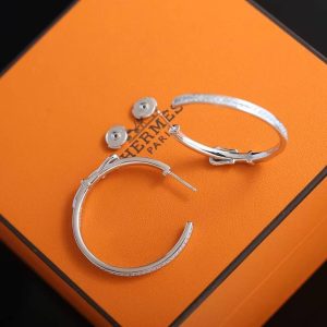Hermes Etriviere Dangle Earrings White Gold H124505B 00 - Image 9