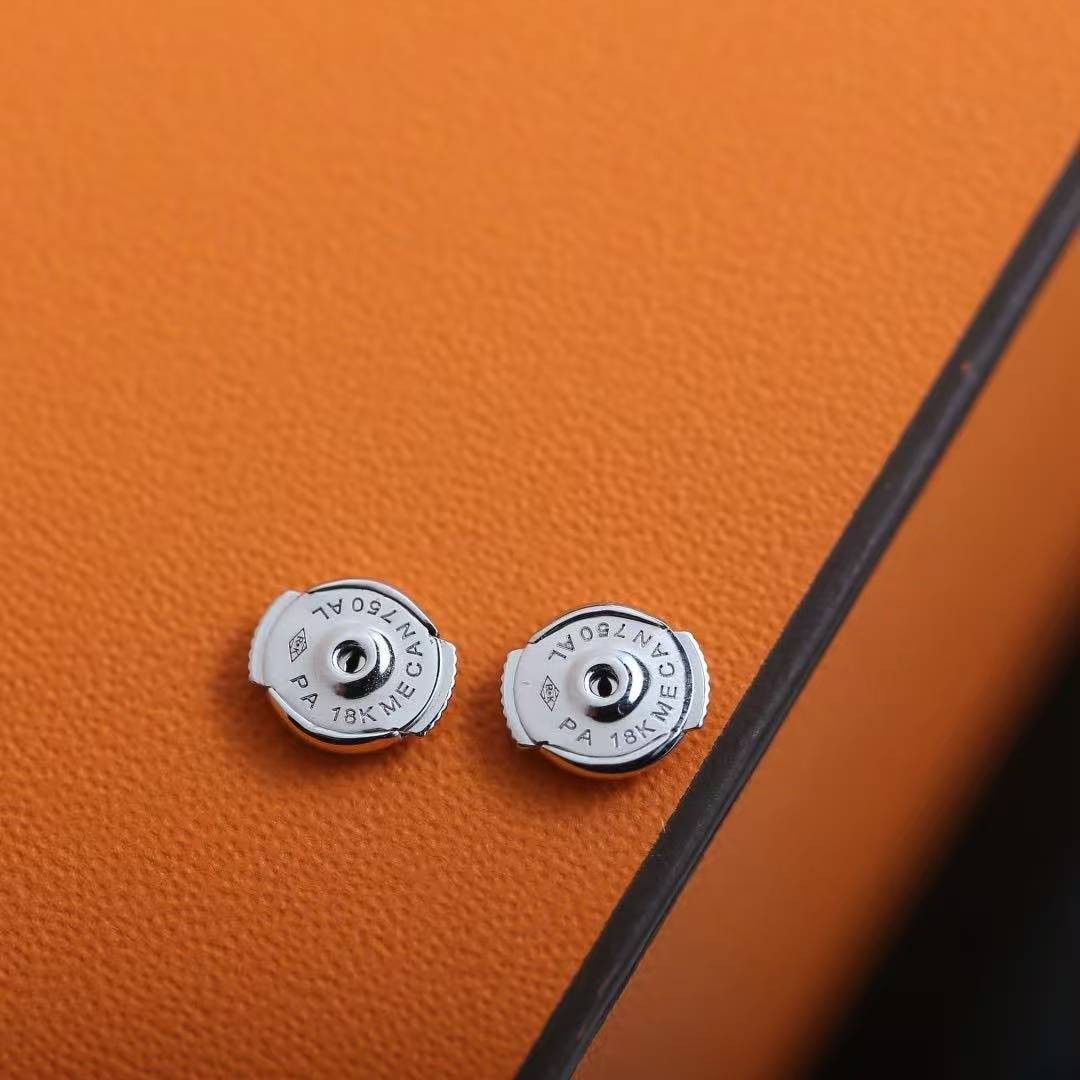 Hermes Etriviere Dangle Earrings White Gold H124505B 00 - Image 7