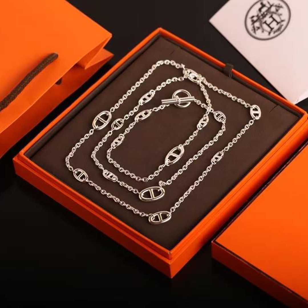 Hermes Farandole Long Necklace 120 Sterling Silver H104568B 00 - Image 2
