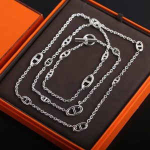 Hermes Farandole Long Necklace 120 Sterling Silver H104568B 00 - Image 8