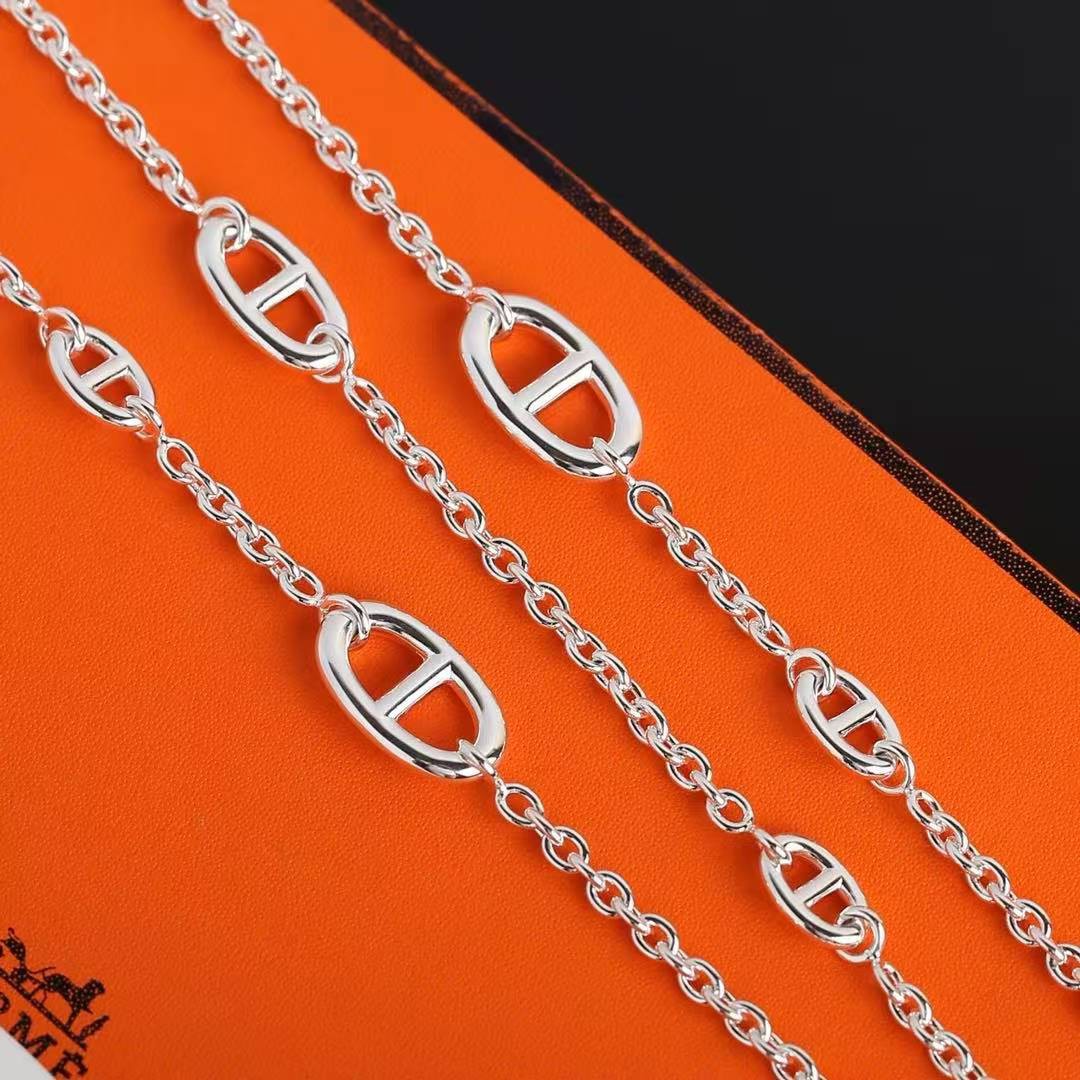 Hermes Farandole Long Necklace 120 Sterling Silver H104568B 00 - Image 7
