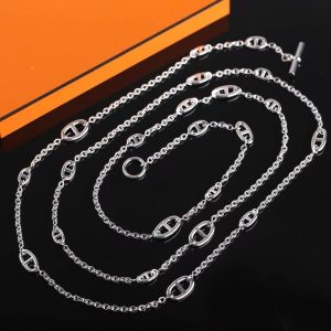 Hermes Farandole Long Necklace 160 Sterling Silver H104569B 00 - Image 8