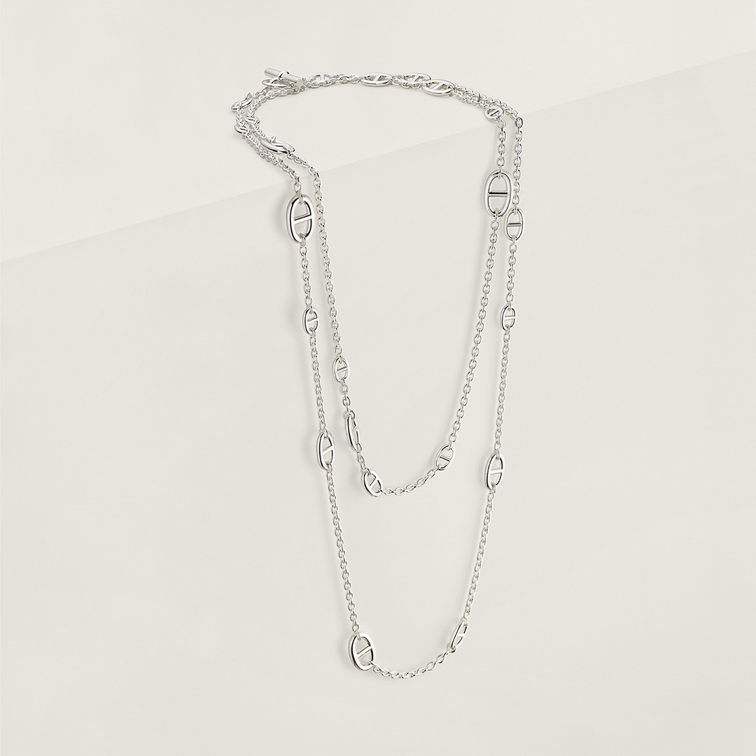 Hermes Farandole Long Necklace 160 Sterling Silver H104569B 00