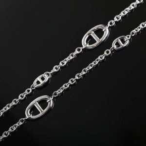Hermes Farandole Long Necklace 80 Sterling Silver H104570B 00 - Image 5