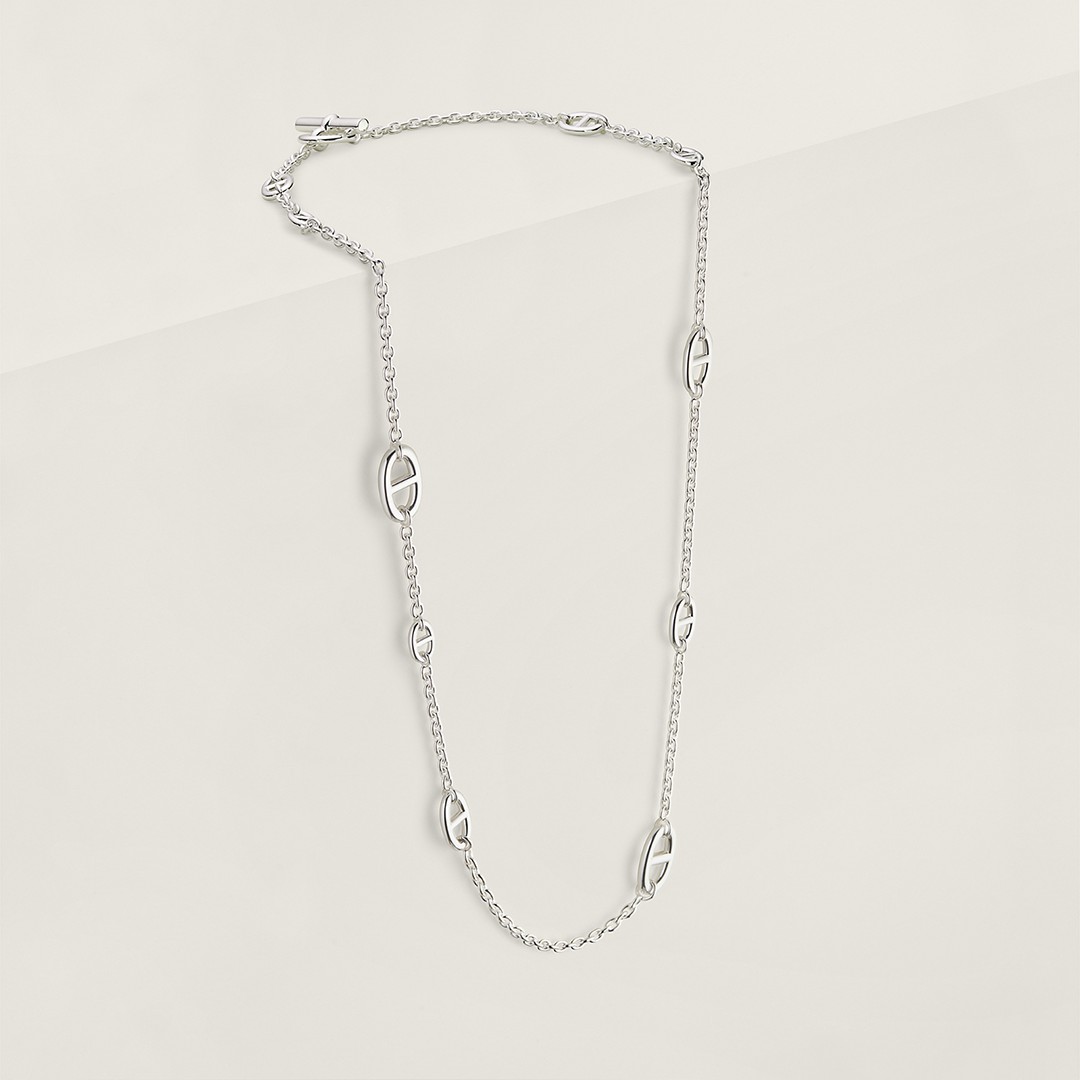 Hermes Farandole Long Necklace 80 Sterling Silver H104570B 00
