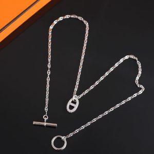 Hermes Farandole Pendant Necklace Rose Gold With Diamonds H221303B 00LG - Image 10