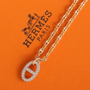 Hermes Farandole Pendant Necklace Rose Gold With Diamonds H221303B 00LG - Image 7