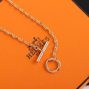 Hermes Farandole Pendant Necklace Rose Gold With Diamonds H221303B 00LG - Image 5