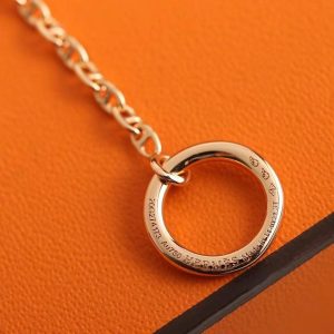 Hermes Farandole Pendant Necklace Rose Gold With Diamonds H221303B 00LG - Image 4