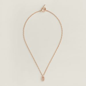 Hermes Farandole Pendant Necklace Rose Gold With Diamonds H221303B 00LG
