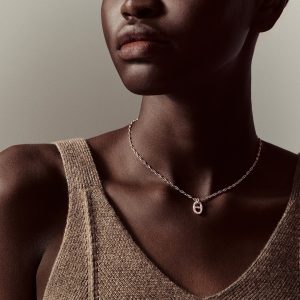 Hermes Farandole Pendant Necklace Rose Gold With Diamonds H221303B 00LG - Image 3