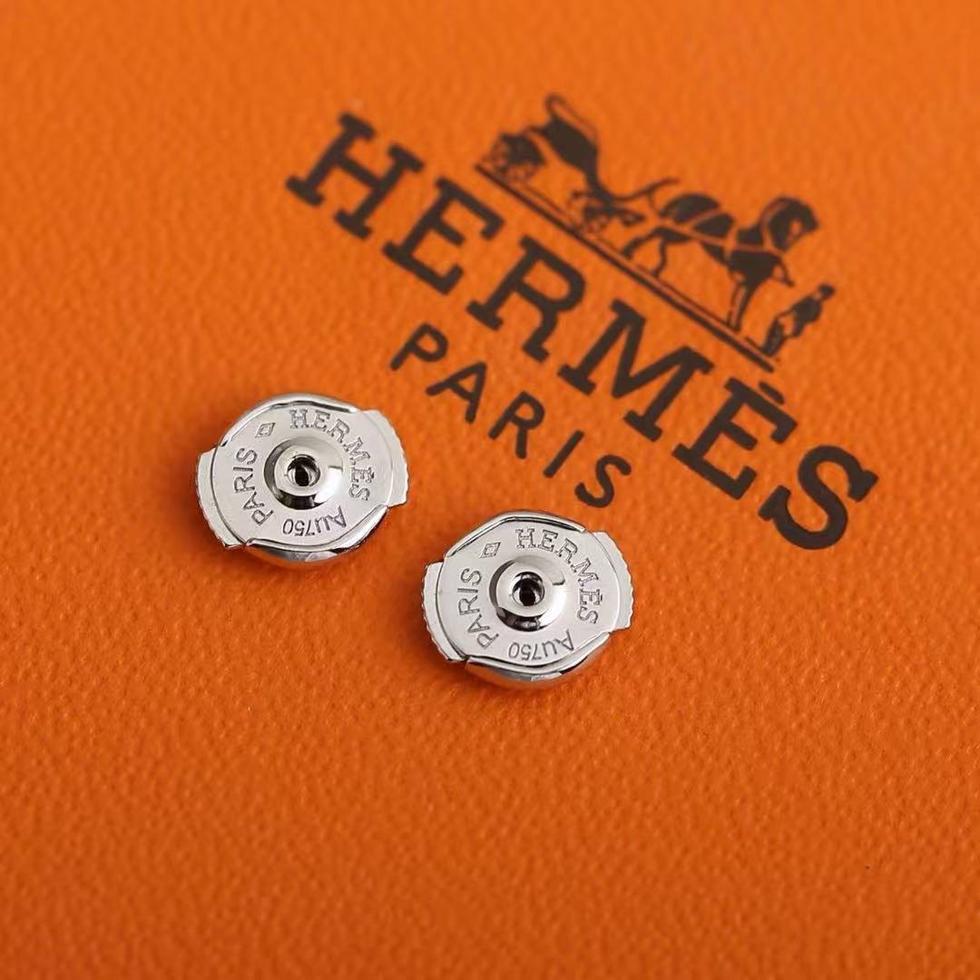 Hermes Finesse Earrings Rose Gold with Diamonds H219512B 00 - Image 5