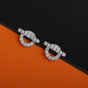 Hermes Finesse Earrings White Gold with Diamonds H219510B 00 - Image 7