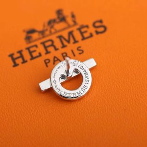 Hermes Finesse Earrings White Gold with Diamonds H219510B 00 - Image 4