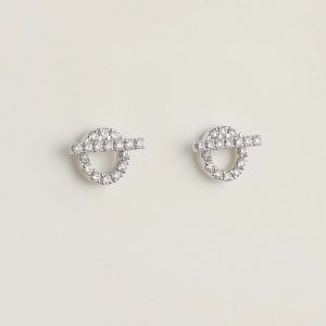 Hermes Finesse Earrings White Gold with Diamonds H219510B 00