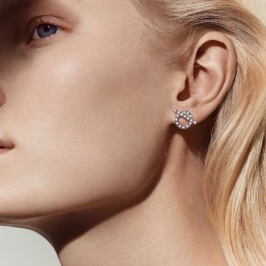 Hermes Finesse Earrings White Gold with Diamonds H219510B 00 - Image 3