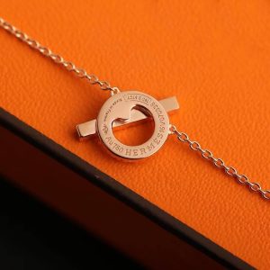 Hermes Finesse Pendant Necklace Rose Gold With Diamonds H219315B 00 - Image 4