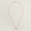 Hermes Finesse Pendant Necklace Rose Gold With Diamonds H219315B 00