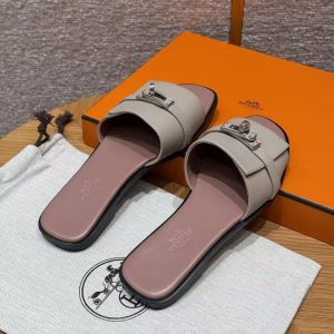 Hermes Giulia Sandal Women Calfskin Silver Kelly Buckle Beige Galet H251028Z BG345 - Image 13