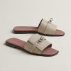 Hermes Giulia Sandal Women Calfskin Silver Kelly Buckle Beige Galet H251028Z BG345
