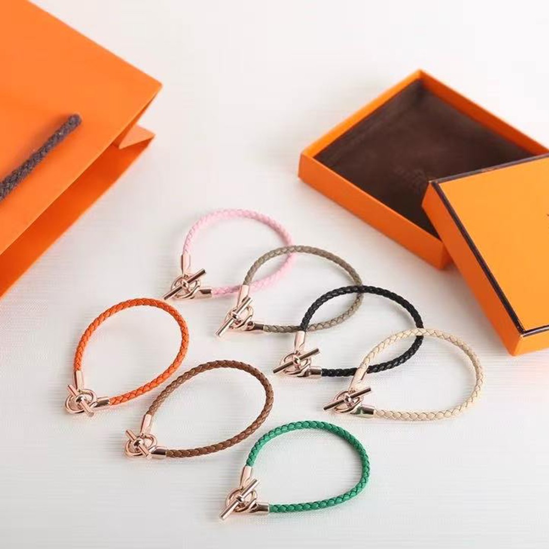 Hermes Glenan Bracelet Rose Gold Swift Calfskin and Metal Étoupe H071681FO18T2 - Image 8