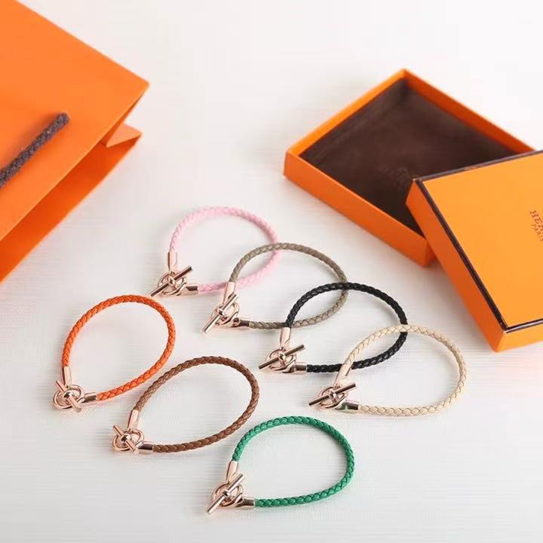 Hermes Glenan Bracelet Rose Gold Swift Calfskin and Metal Gold H071681FO37T2 - Image 3