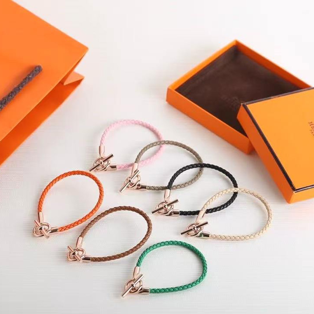 Hermes Glenan Bracelet Rose Gold Swift Calfskin and Metal Noir H071681FO89T2 - Image 7