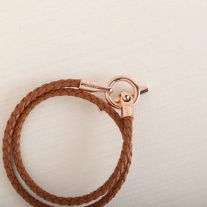 Hermes Glenan Double Tour Bracelet Yellow Gold Swift Calfskin and Metal Gold H071689F 37T2 - Image 11