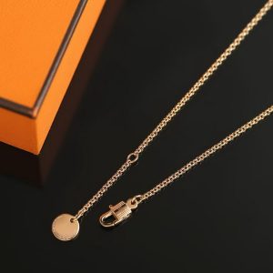 Hermès Clou d'H Pendant Necklace Rose Gold With Diamonds H223205B 0038 - Image 7