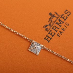 Hermès Clou d'H Pendant Necklace Rose Gold With Diamonds H223205B 0038 - Image 4