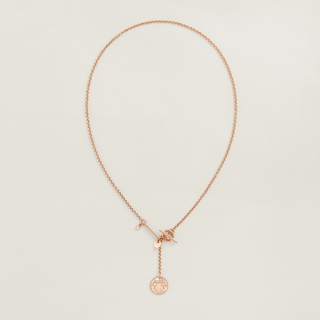Hermès Ex-Libris Pendant Small Model Rose Gold H120344B 00