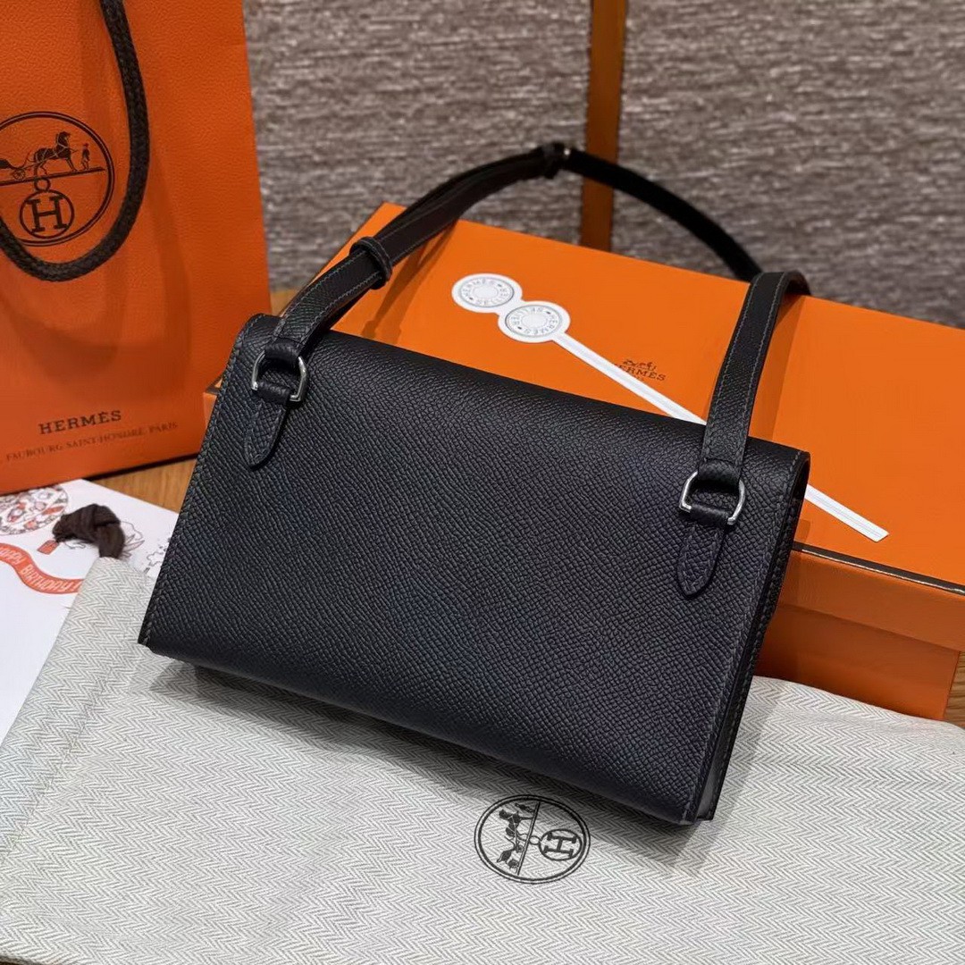 Hermes Hermèsnap Wallet Handmade In Epsom Calfskin Leather Silver Hardware 88 Graphite - Image 17