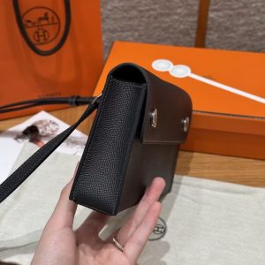 Hermes Hermèsnap Wallet Handmade In Epsom Calfskin Leather Silver Hardware 88 Graphite - Image 15