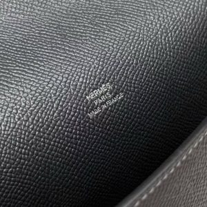 Hermes Hermèsnap Wallet Handmade In Epsom Calfskin Leather Silver Hardware 88 Graphite - Image 11