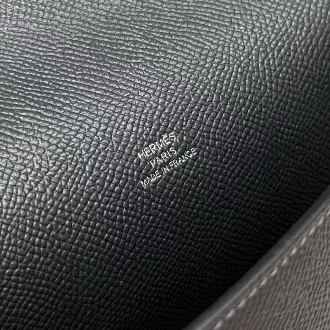 Hermes Hermèsnap Wallet Handmade In Epsom Calfskin Leather Silver Hardware 88 Graphite - Image 11
