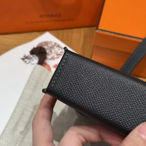 Hermes Hermèsnap Wallet Handmade In Epsom Calfskin Leather Silver Hardware 88 Graphite - Image 6