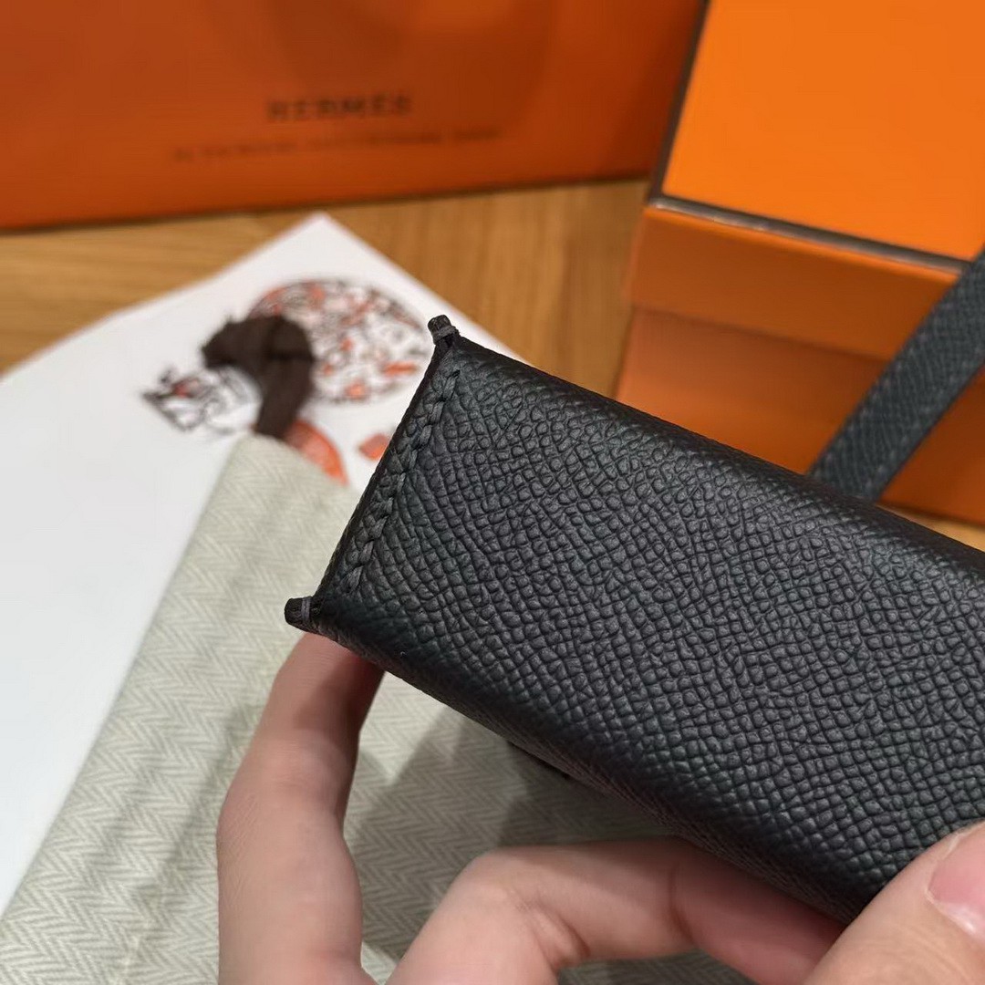 Hermes Hermèsnap Wallet Handmade In Epsom Calfskin Leather Silver Hardware 88 Graphite - Image 6