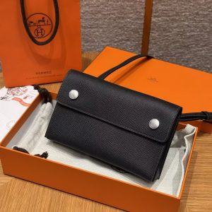 Alternative view of Hermes Hermèsnap Wallet Handmade In Epsom Calfskin Leather Silver Hardware 88 Graphite