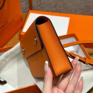 Hermes Hermèsnap Wallet Handmade In Epsom Calfskin Leather Silver Hardware 93 Orange - Image 17
