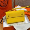 Hermes Hermèsnap Wallet Handmade In Epsom Calfskin Leather Silver Hardware 9o Jaune de Naples