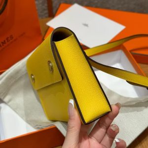 Hermes Hermèsnap Wallet Handmade In Epsom Calfskin Leather Silver Hardware 9o Jaune de Naples - Image 18