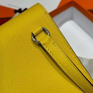 Hermes Hermèsnap Wallet Handmade In Epsom Calfskin Leather Silver Hardware 9o Jaune de Naples - Image 14